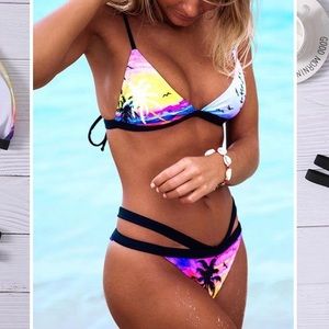 Tropical print bikini